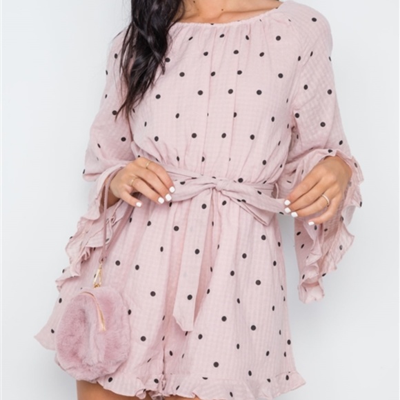 Luxe Label Pants - Pretty in Pink Polka Dot Mini Romper